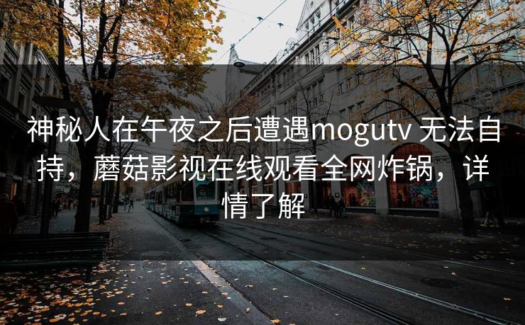 神秘人在午夜之后遭遇mogutv 无法自持，蘑菇影视在线观看全网炸锅，详情了解